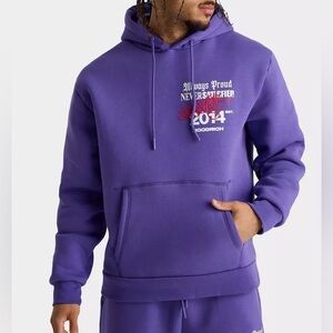 Men's Purple Graphic Pullover Hoodie - Hoodrich